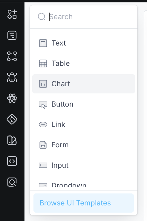 Add Components Left Sidebar