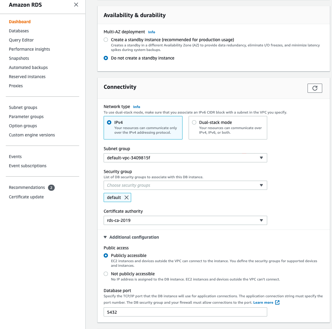 Ensure your RDS instance is publicly accessible