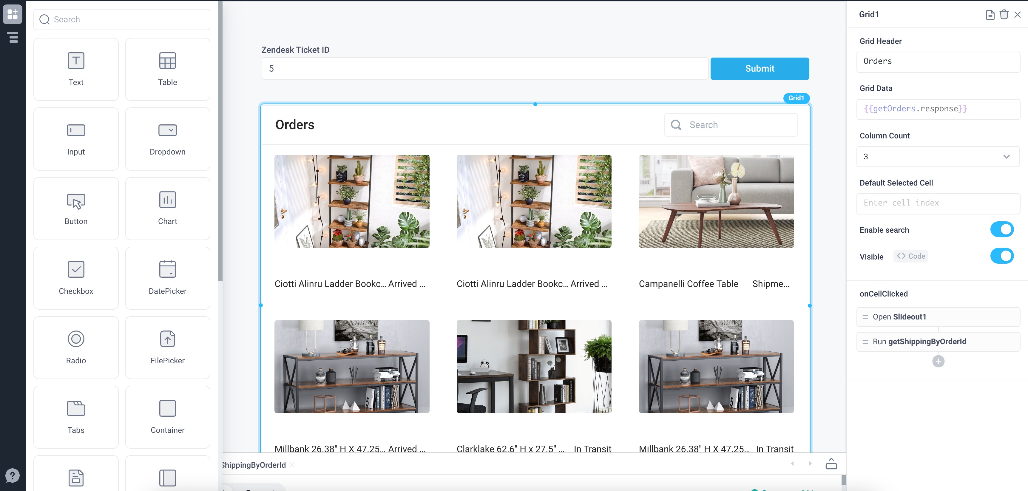 Create ecommerce applications by combining datasets and displaying in components