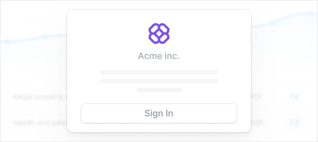 Login screen for Acme Inc parent application