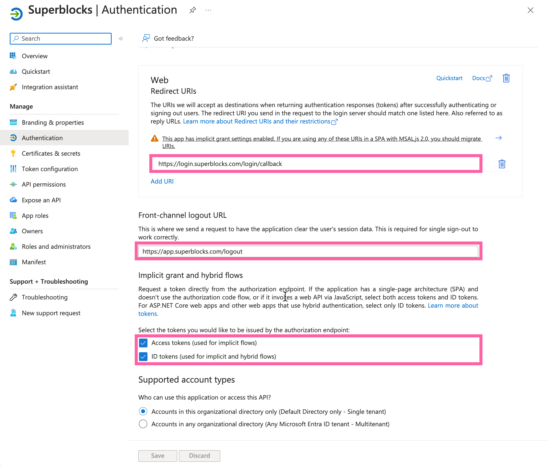 Azure Active Directory Setup