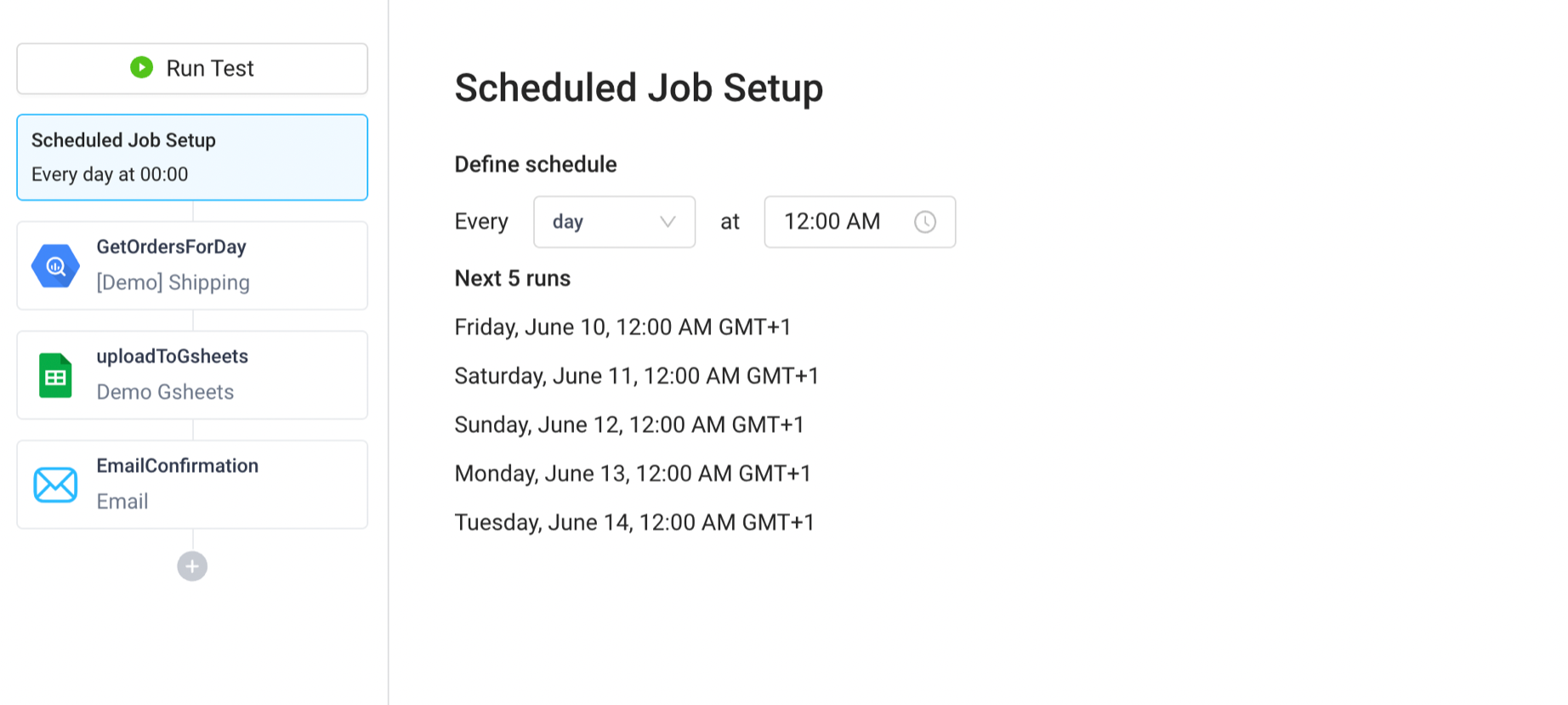 Use a scheduled job to query BigQuery and send out a daily report
