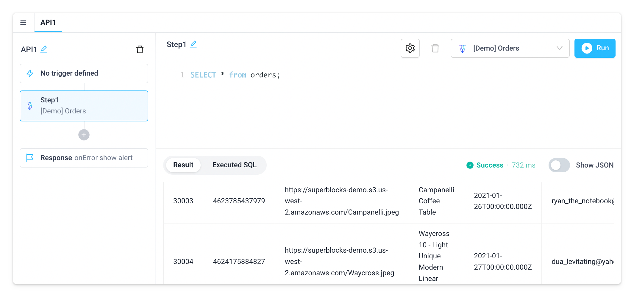 See the results of a CockroachDB query