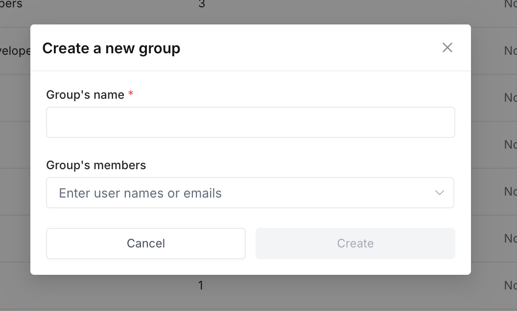 Create a new user group