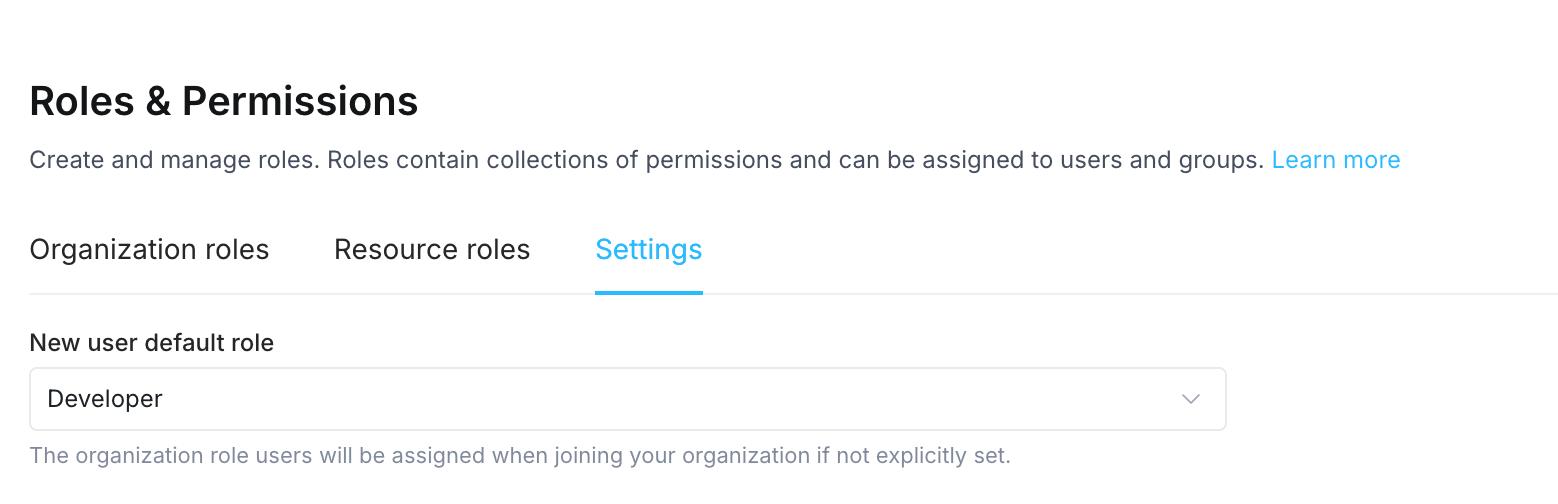 Set role to assign to new users