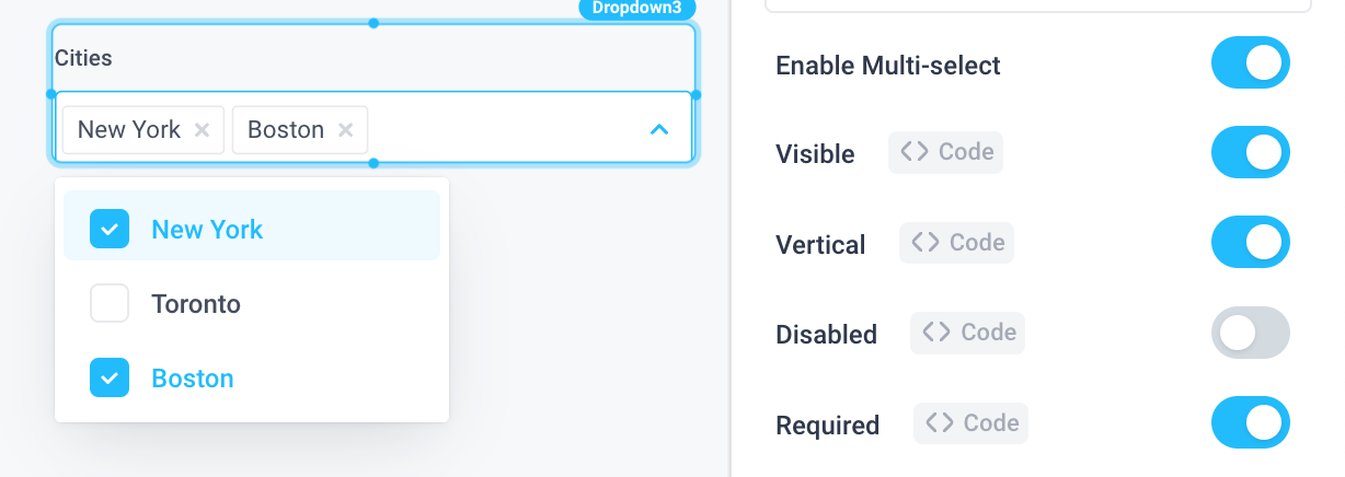 Enable multi-select to allow users to select more than one option