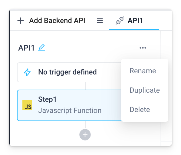 Duplicating an API through the Backend API Builder