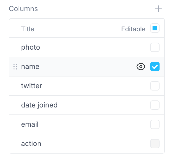 Make a column editable