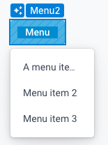 Example of a fixed width menu component.