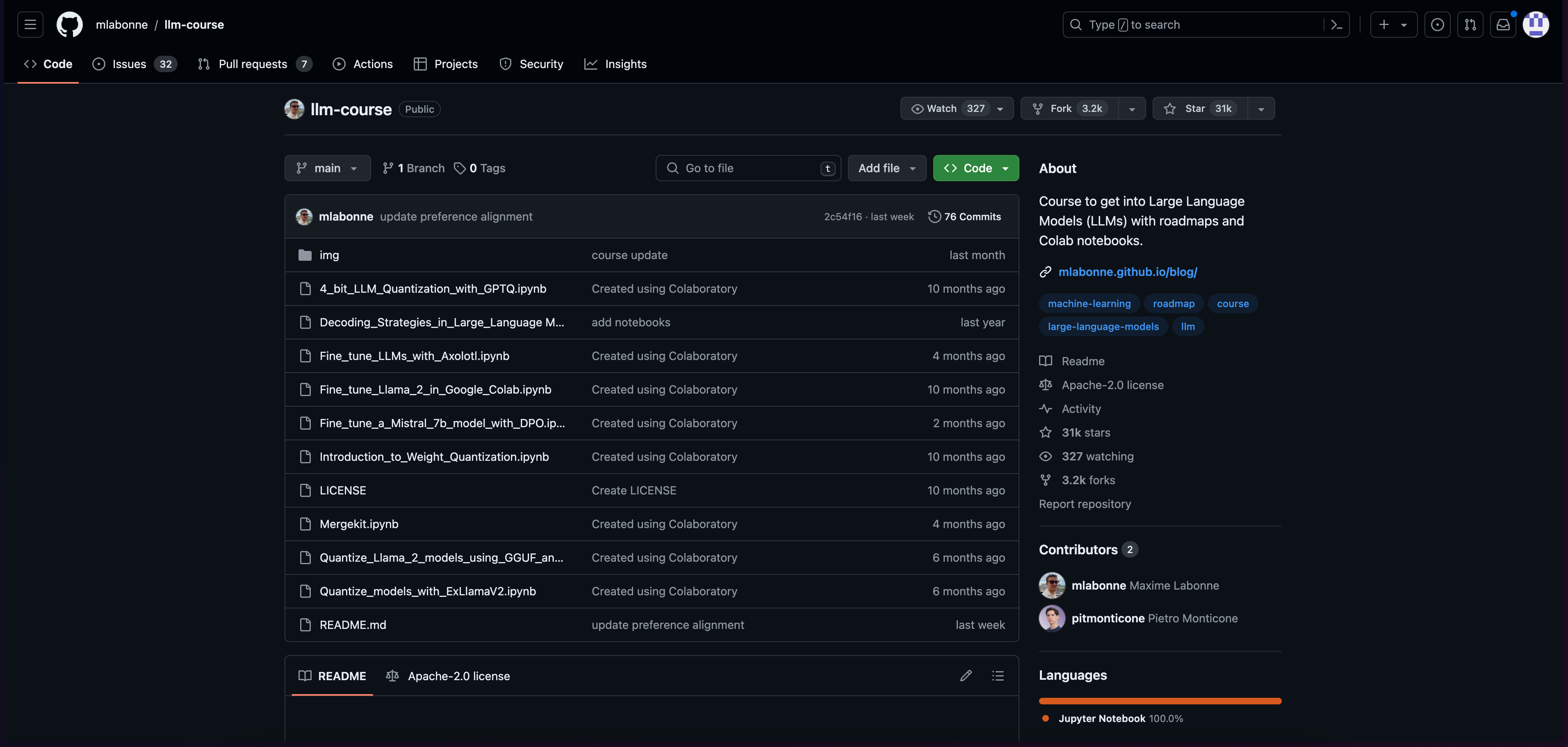 Github screenshot