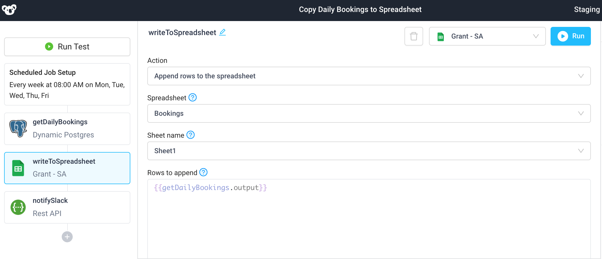 Use a scheduled job to query Postgres and send out a daily report