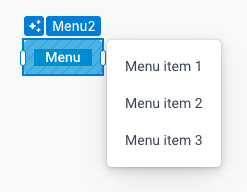 Example of a horizontal menu component.