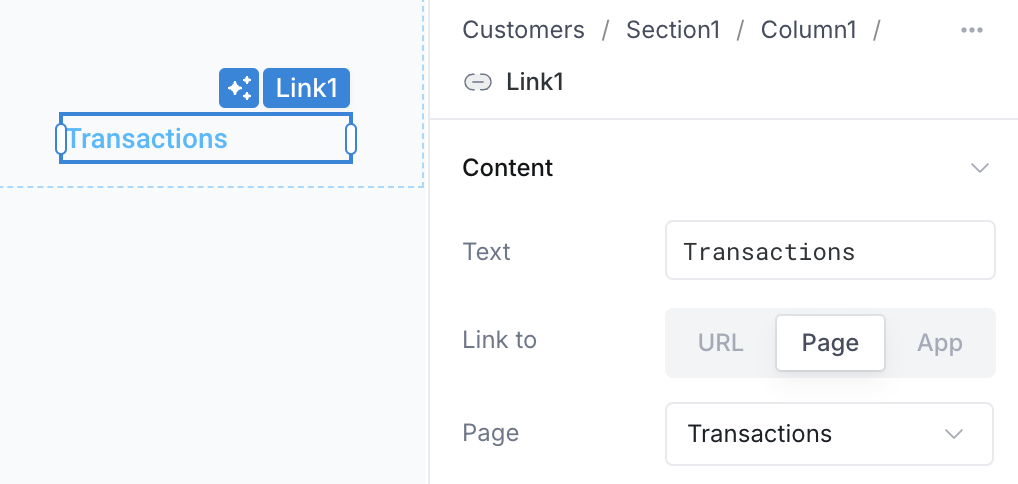 Example of a link component.