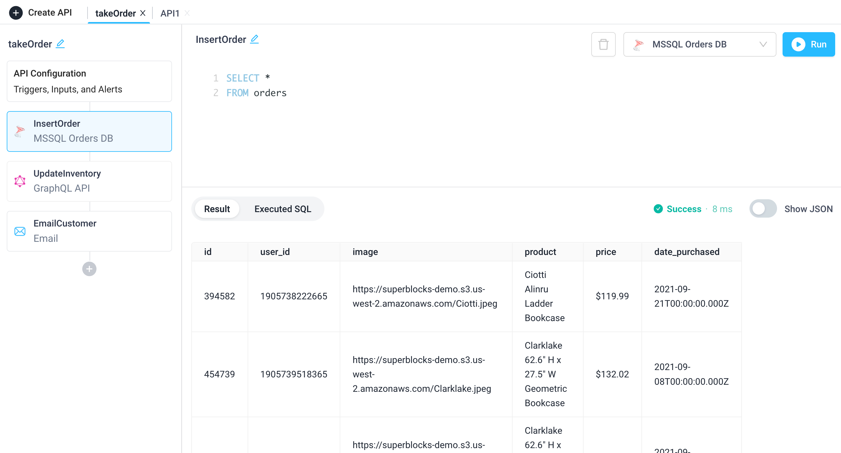 Read data from a Microsoft SQL Server database in an application