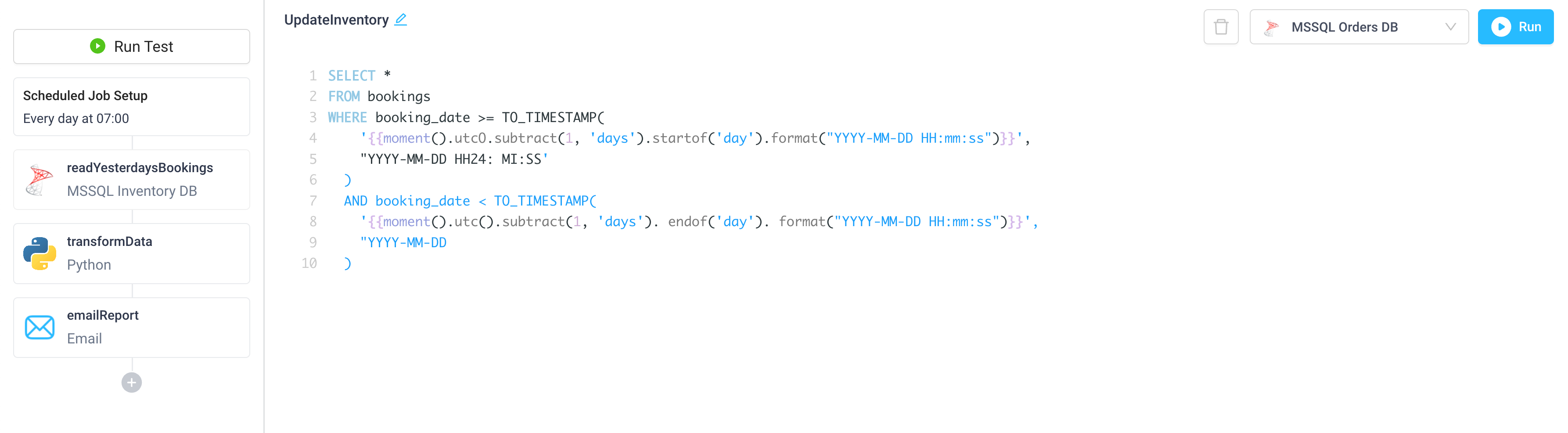 Use a scheduled job to query Microsoft SQL Server and send out a daily report