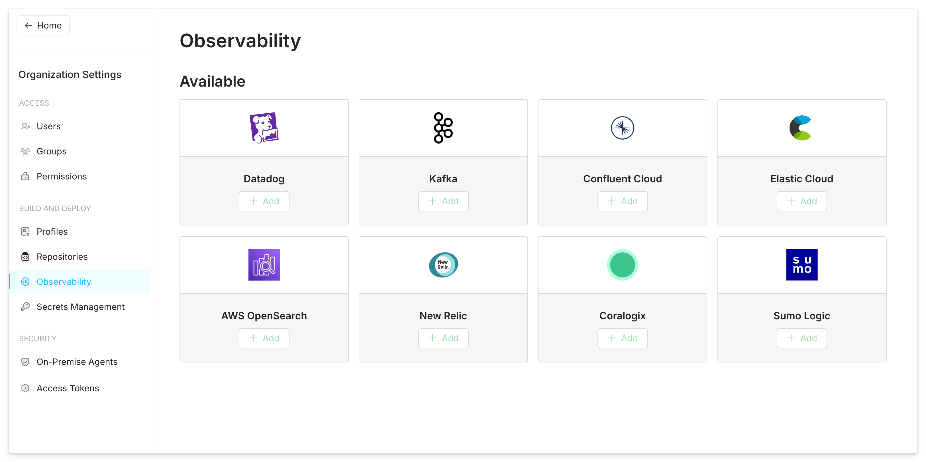 Send logs to observability platforms such as Datadog, New Relic, and Sumo Logic for proactive monitoring