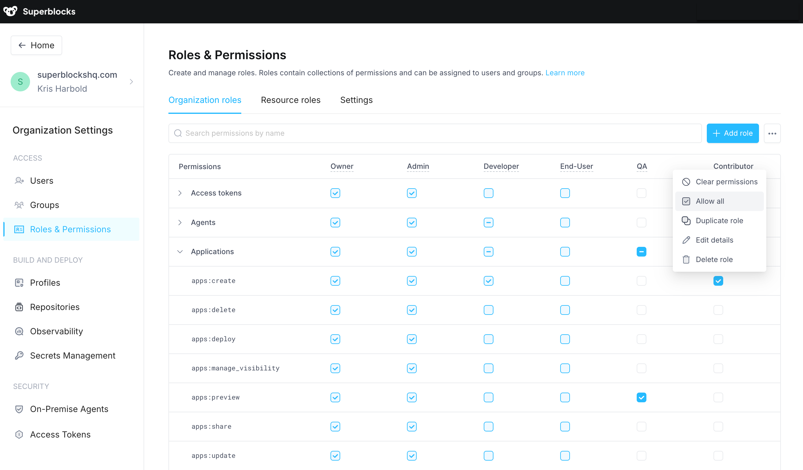 Use Role-based Access Control to ensure only specific users and groups have access to workflows, applications and jobs