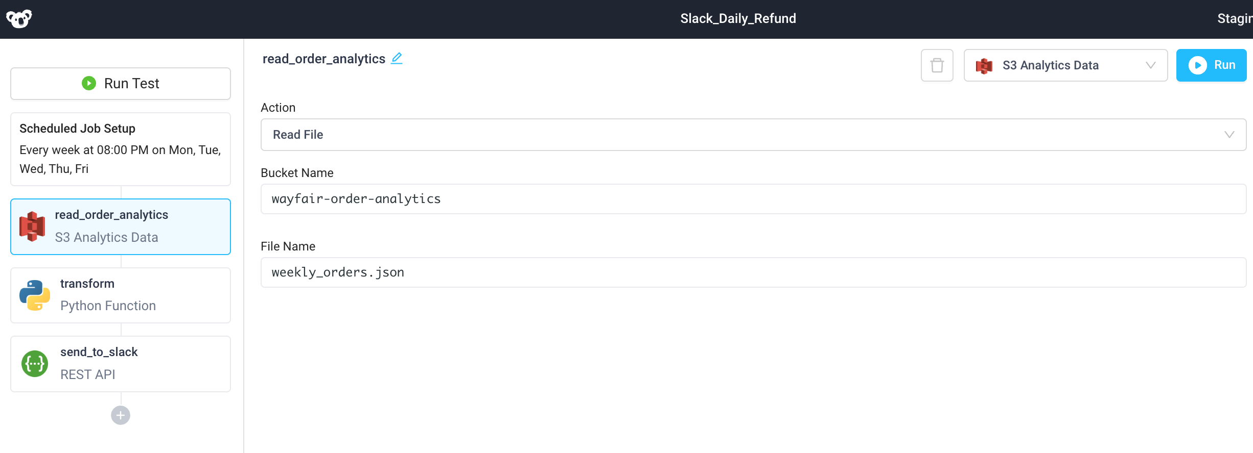 Read data from S3 in a scheduled job