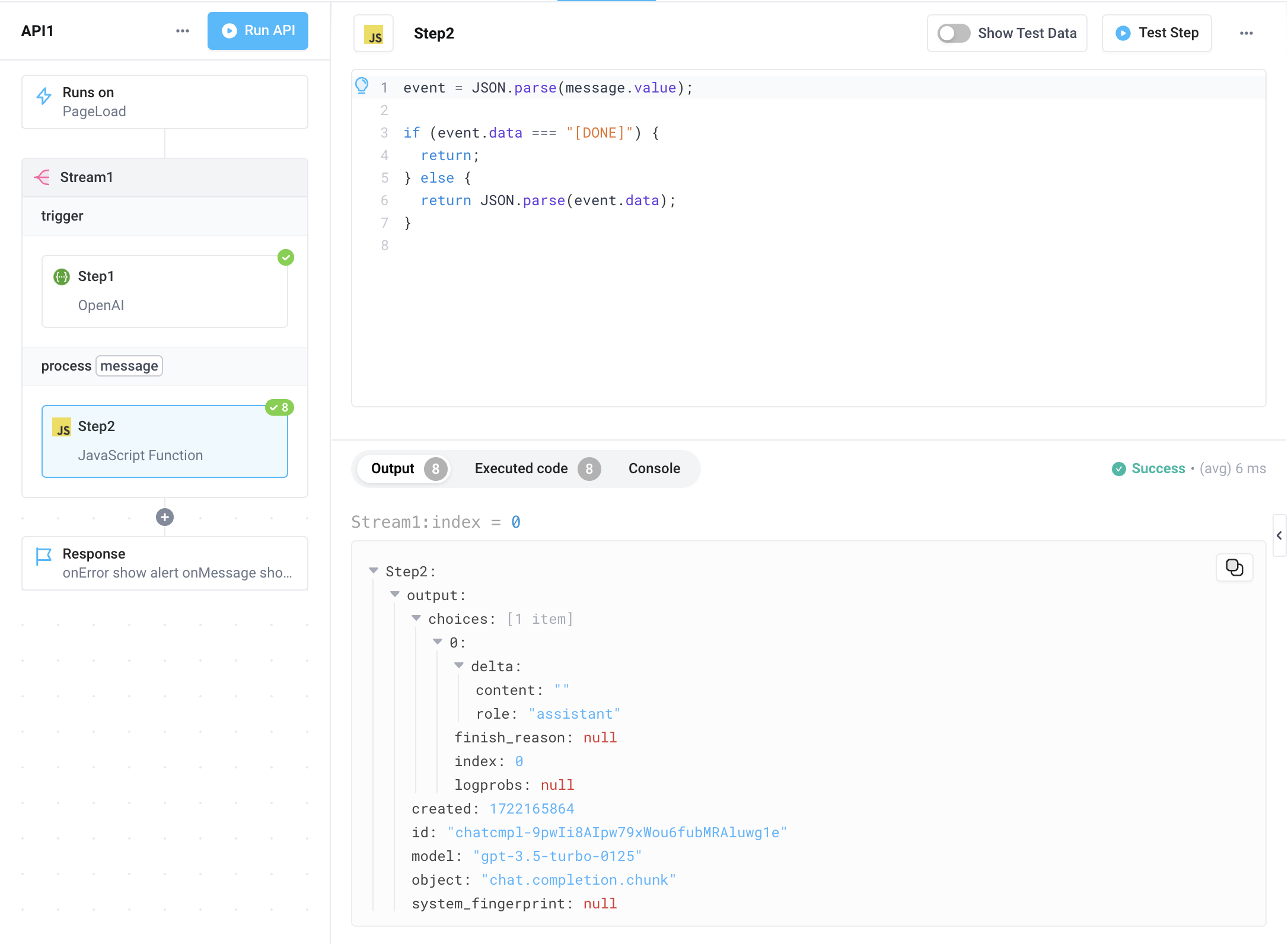 Parse event data with Stream Process block