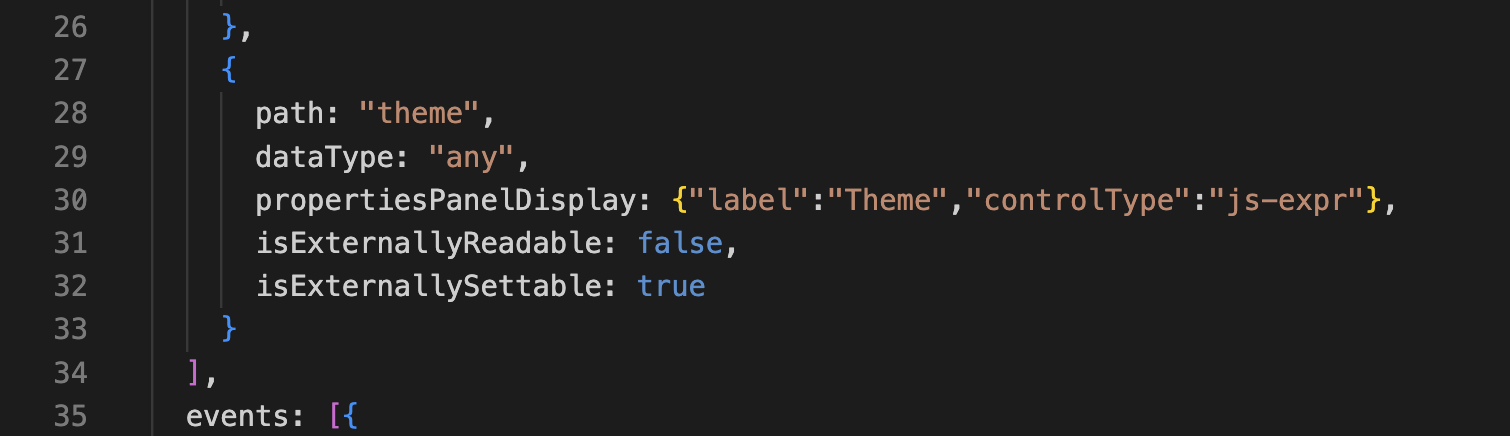Add the new Theme property to the list of properties in your config.ts.