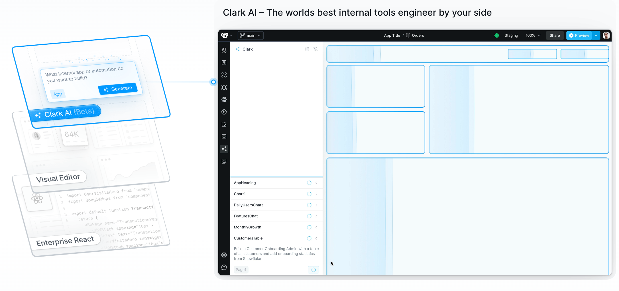Superblocks custom internal tool overview Build, secure, deploy and monitor custom internal tools with Superblocks